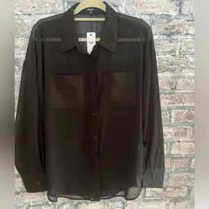 Express Sheer Boyfriend Portofino NWT Gorgeous Top. From a smoke &pet free home.